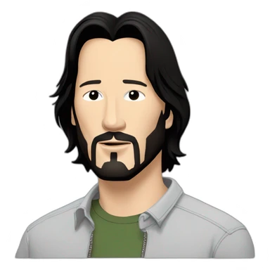 keanu-reeves cartoon wearing shirt sticker