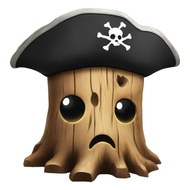tree stump with a pirate hat sticker