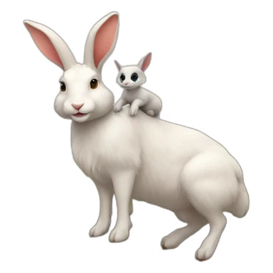 bunny on top of a mountain with a goat sticker