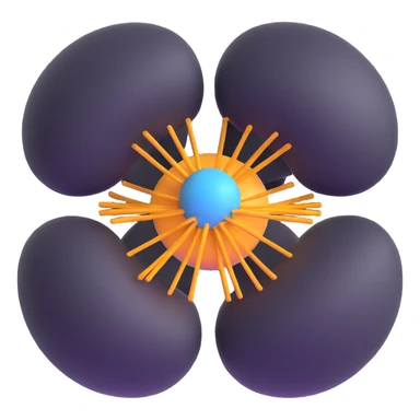 neutron approaching nucleus with cross section highlighted sticker
