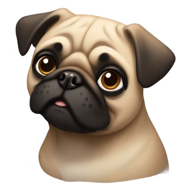 black and brown pug sticker