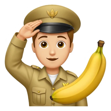Saluting with a banana sticker