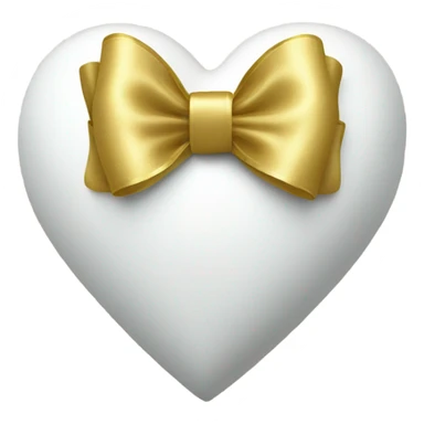 White love heart and gold bow sticker