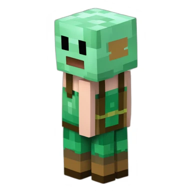 Minecraft farmer villager cubic with an square starw hate minecraft style sticker