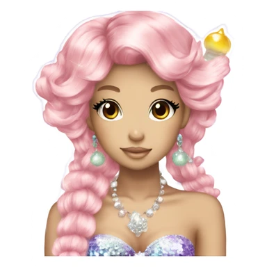 hime gyaru girl mermaid beautiful sparkly sticker