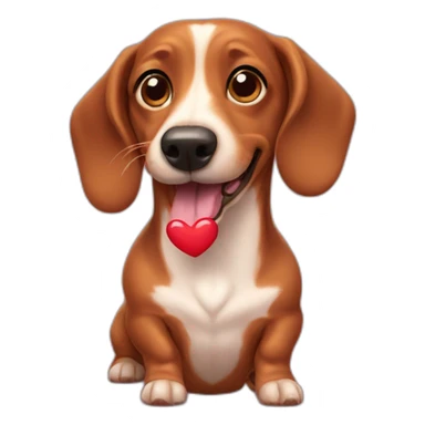 wiener dog heart sticker