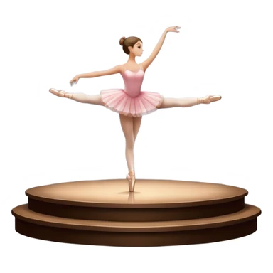 Icon for Ballet: a theater stage with silhouette of a ballerina in an elegant pose, surrounded by spotlight and stage lights. The icon should convey the grace and beauty of ballet, with focus on the dancer and the dramatic lighting. Transparent background. sticker