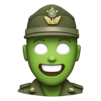 a smiley that do a military salut sticker