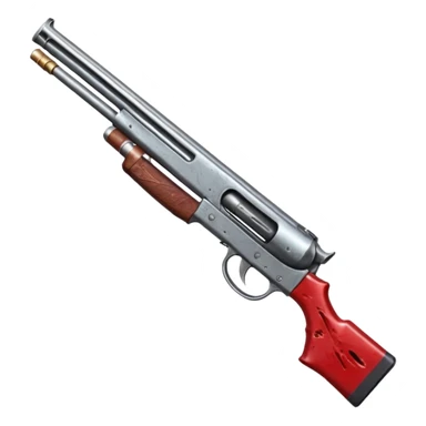  a bloody shotgun pointed out to shoot from the cameras perspective. In the style of your bloody skull art work. Overhead as if you were the person holding the shotgun sticker