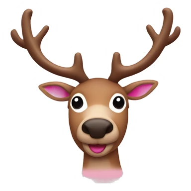 reindeer with pink ears sticker