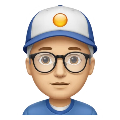 SEÑOR BLANCO CON GAFAS Y GORRA sticker