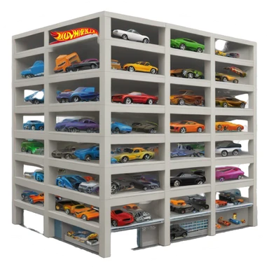 Multi-story garage for capacity 500 hot wheels cars. sticker