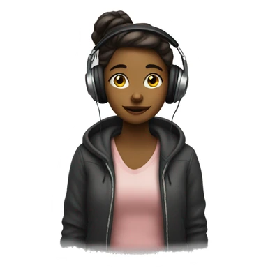 girl listening to music  sticker