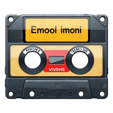 VHS tape with scratched warning label.
 sticker