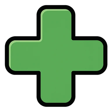 green plus symbol with a subtle shadow, suitable for a changelog Discord channel sticker