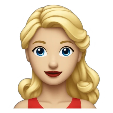 Une danseuse blonde aux yeux bleus en tenue rouge sticker