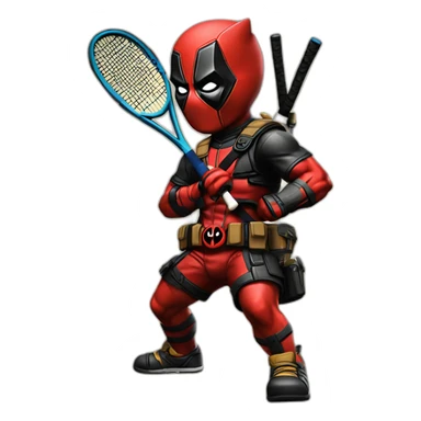 Pickachu deadpool qui fait du tennis sticker