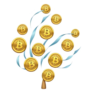 Bitcoins in wind sticker