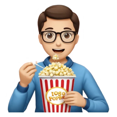 Movies cinema glasses and popcorn sticker