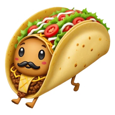 taco taking a walk sticker