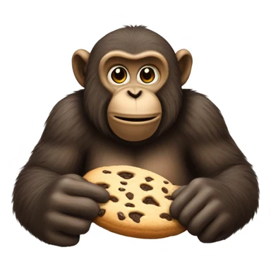Big fat monkey eating a cookie sticker