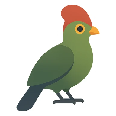 red-crested turaco, flat toon illustration sticker