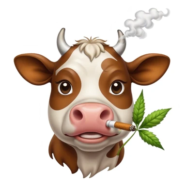 Cow emoji weed sticker