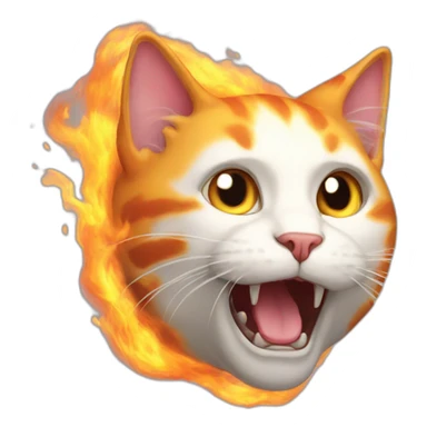 fire-breathing cat sticker