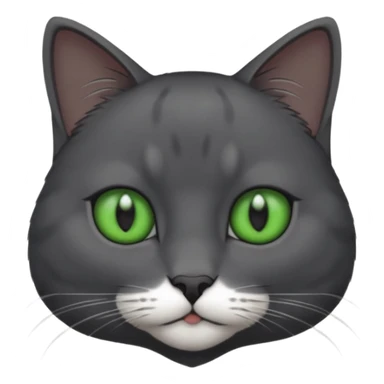 completely solid dark grey cat with green eyes and white paws sticker