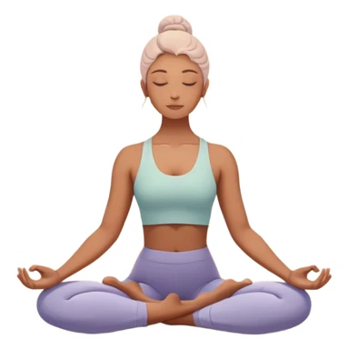 A peaceful person practicing yoga on a calm sea beach at sunrise, in a serene meditative pose. Soft pastel colors surround the scene, with gentle waves in the background and smooth, flowing lines representing balance and tranquility. The atmosphere feels centered and mindful. sticker