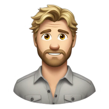 chris-hemsworth cartoon wearing shirt sticker