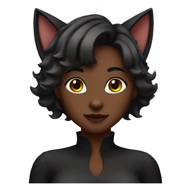 Black catgirl sticker