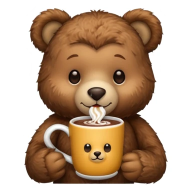 Teddy bear drinking hot chocolate  sticker