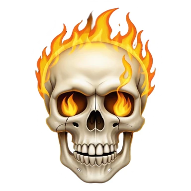 Attitude skull burning on fire sticker