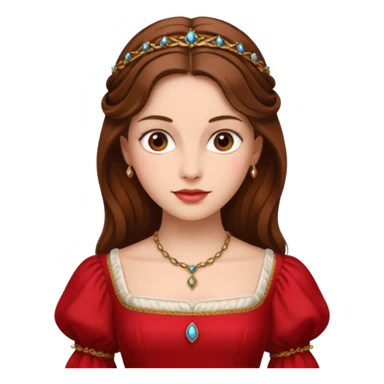 Renaissance lady – brown hair, red dress  sticker