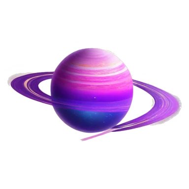 sparkly glittery blue purple and pink gradient planet with a yellow cheesy saturn ring sticker