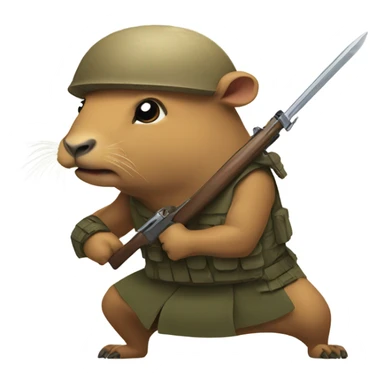 Capybaras fighting a war  sticker