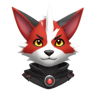Black and Red Ethereal Cool Edgy Anthro Zangoose Litten Fakémon sticker