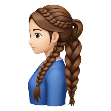 just hair braided hair tail sticker