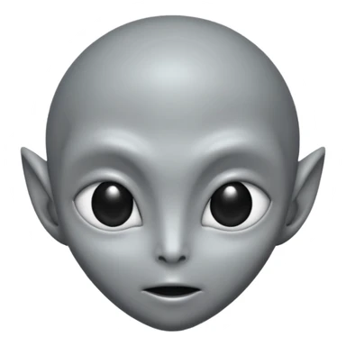 Grey alien head, almond eyes completely black, eyes fully black, no white, slanted, pale grey skin, cartoon emoji, no background

 sticker