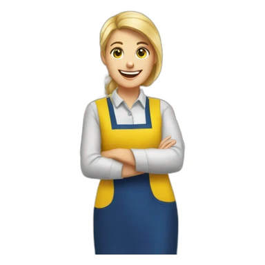 supermarket employee from edeka with the logo sticker