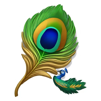 Peacock feather and lord Krishna sticker