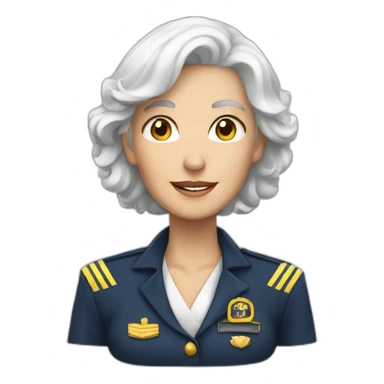 female boat captain white hair older sticker
