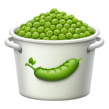 mushy peas in a white cardboard tub sticker