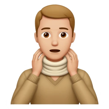 A guy with his hands over his neck making a chocking gesture  sticker