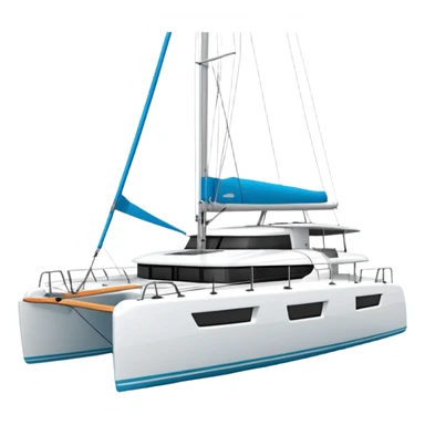 A lagoon 42 catamaran with no wording or letters on the boat. In a solid white background  sticker