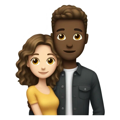 white boyfriend and girlfriend hugging  with brunette hair  sticker