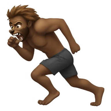 Human running on all fours pretending to be a werewolf sticker