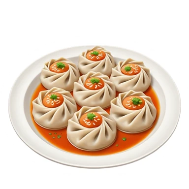 momos in plate  sticker