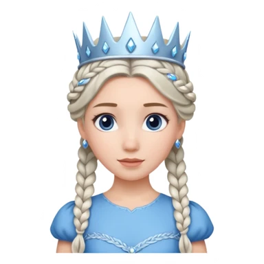 braided hair ice princess with crown sticker